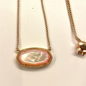 Kendra Scott Delaney Rose Gold and Lilac Mother of Pearl Stone Necklace